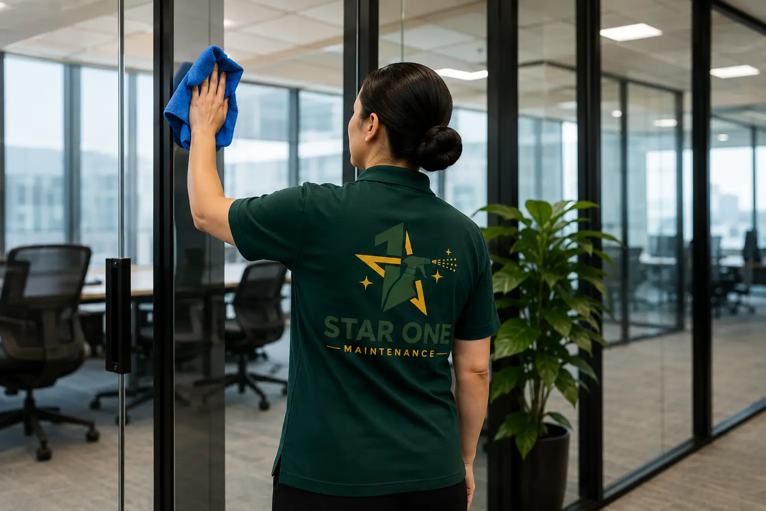 Star One Maintenance team cleaning a commercial property